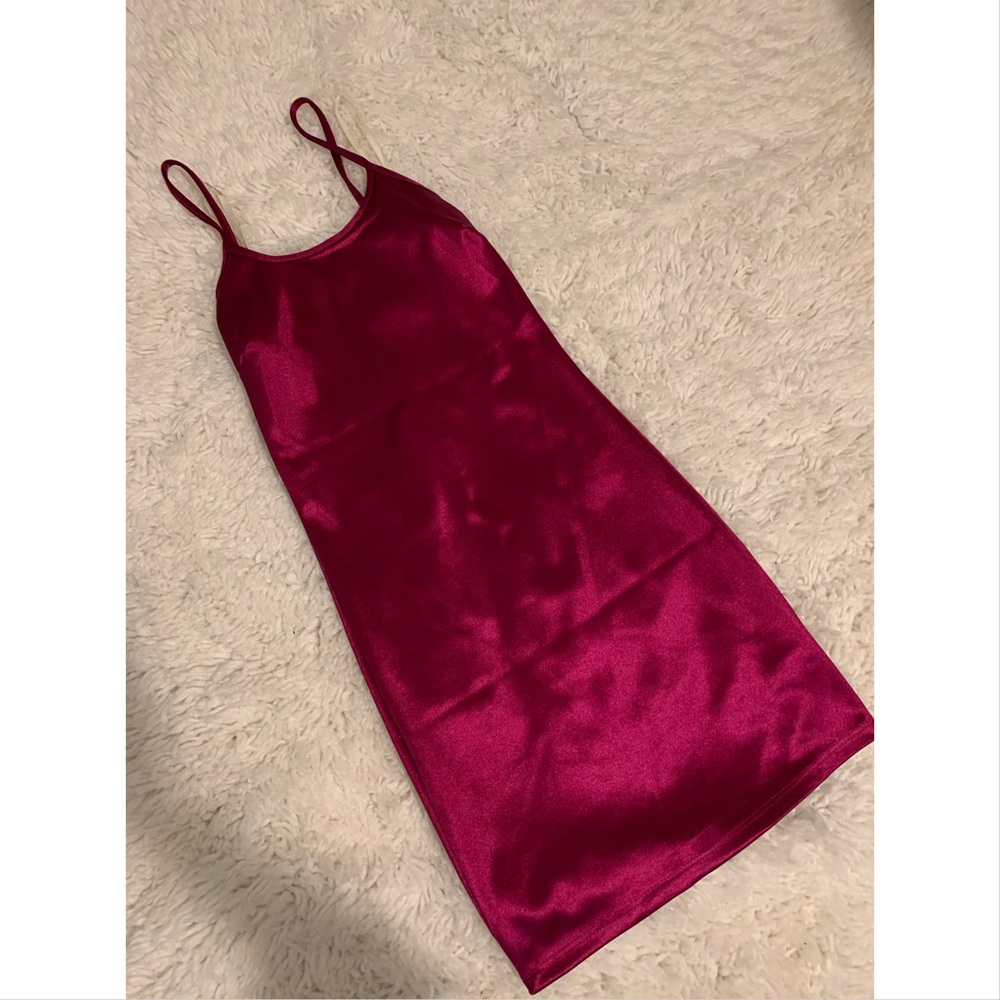 Burgundy shirt tight dress